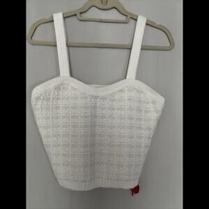 NWT Maje White/Cream Crochet Knit Crop Top